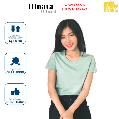 Áo Thun Nữ Trơn Cổ Tròn GOLD RHINO, Áo Phông Nữ Basic 100 Cotton Cao Cấp Hàng Hiệu Đẹp Thoáng Mát Tay Ngắn Màu Bạc HÀ