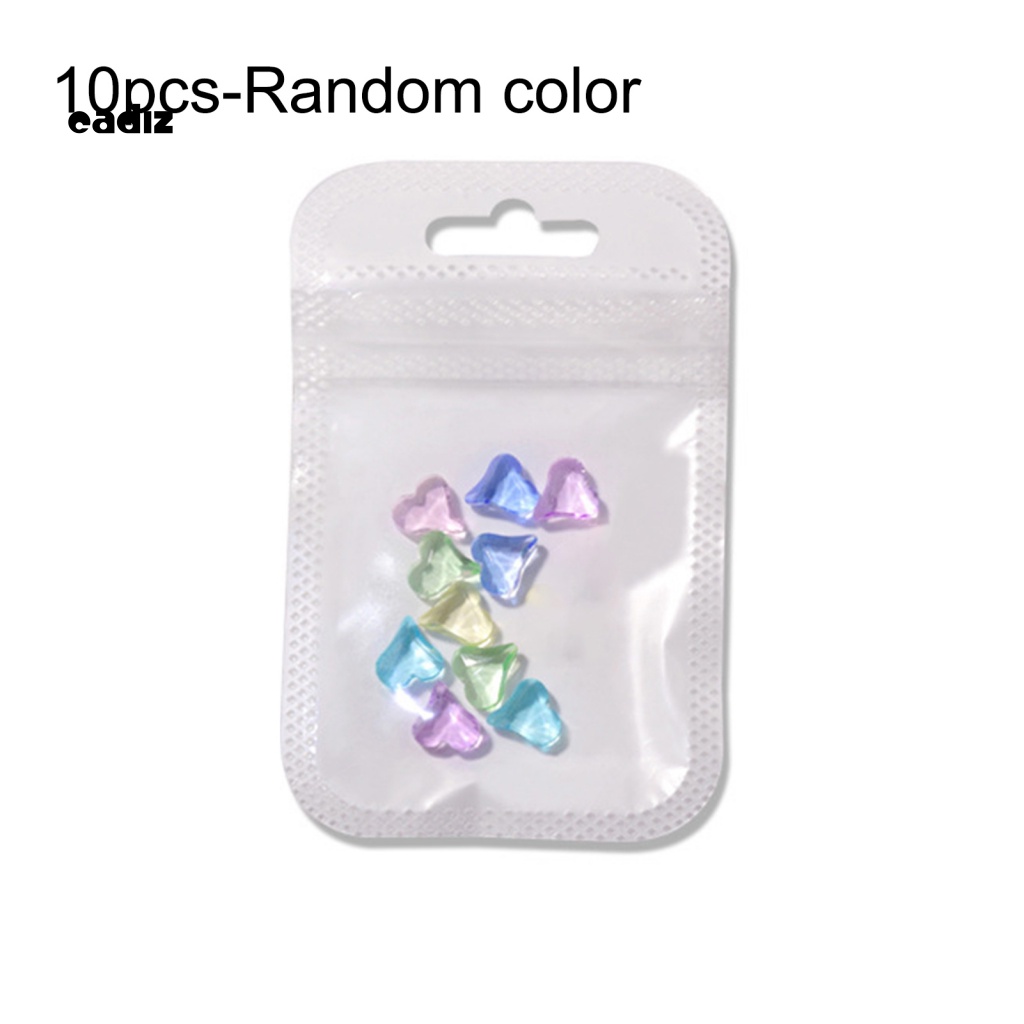 Phụ Kiện Đá Tự Trang Trí Móng Tay Hình Trái Tim 3D Nhiều Màu Sắc