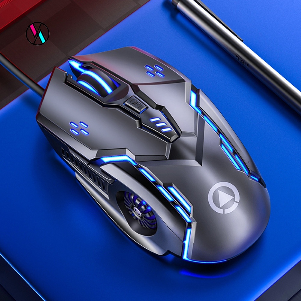 Chuột chơi game 6 nút có dây USB 3200DPI không gây tiếng ồn