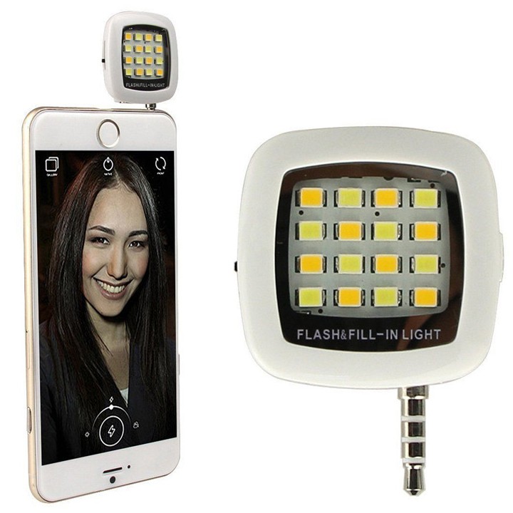 Đèn 16 bóng led flash với 3 chế độ sáng cho điện thoại hỗ trợ ánh sáng quay tik tok chụp hình Selfie tự sướng
