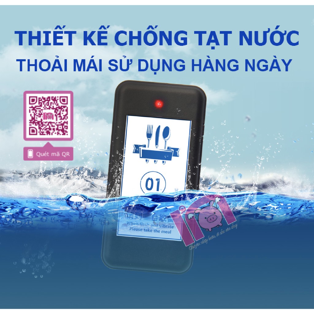 Bộ 16 thẻ rung ivn030 tự phục vụ khi đồ ăn uống làm xong thẻ chip order cho quán trà chanh trà sữa cà phê nhà hàng