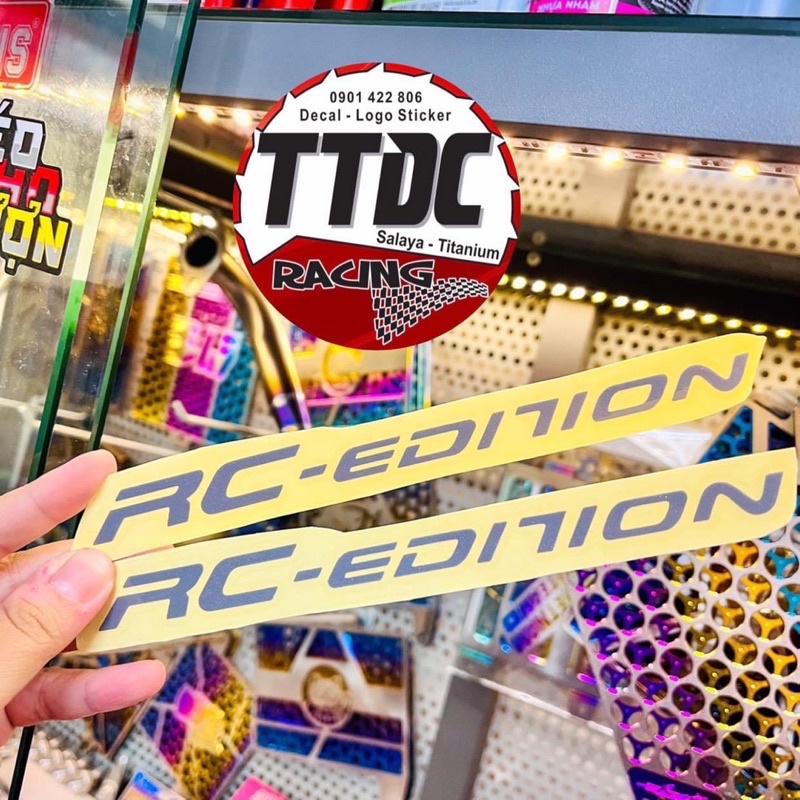 Tem dán phuộc Rc-Edition bóc ghép nổi bật trên mọi nền màu xe 🇹🇭
