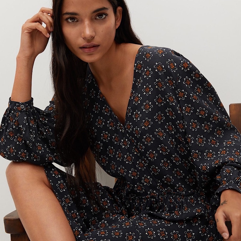 Váy Công Sở Hoạ Tiết Mango Auth