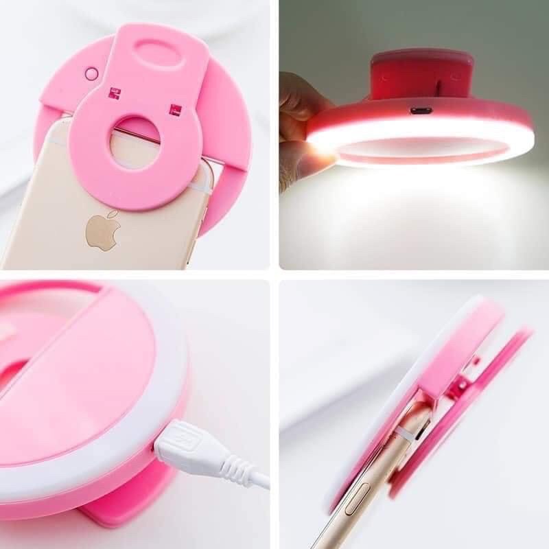 Đèn LED Selfie - Đèn Chụp Ảnh Tự Sướng Kẹp Điện Thoại Livestream Sống Ảo nhỏ gọn tiện lợi