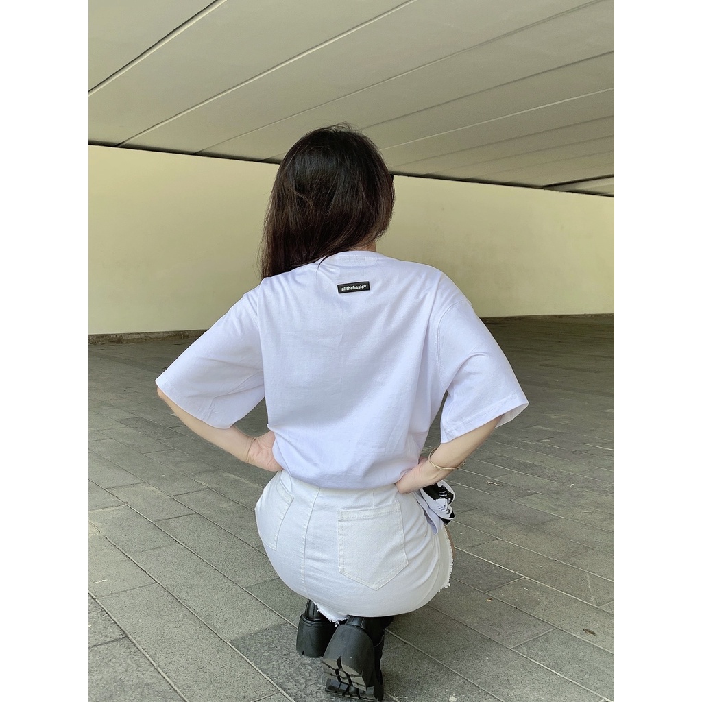 Áo thun 100% cotton, form rộng local brand All The Basic - Brushing Tee - Trắng