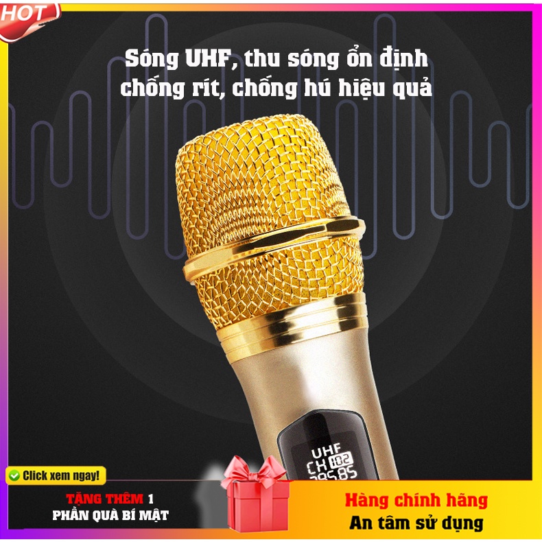 Mic không dây HUANGSHI TV-1900 đa năng dùng mọi loa kéo, Amply - loa bluetooth