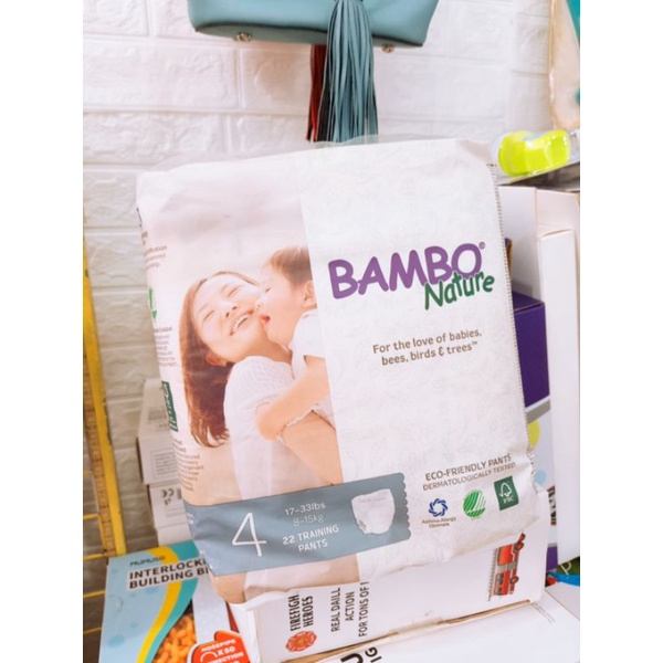 Thanh li Tã quần em bé hữu cơ Bamboo Nature-Gốc Đam Mạch-M22(22 miếng)