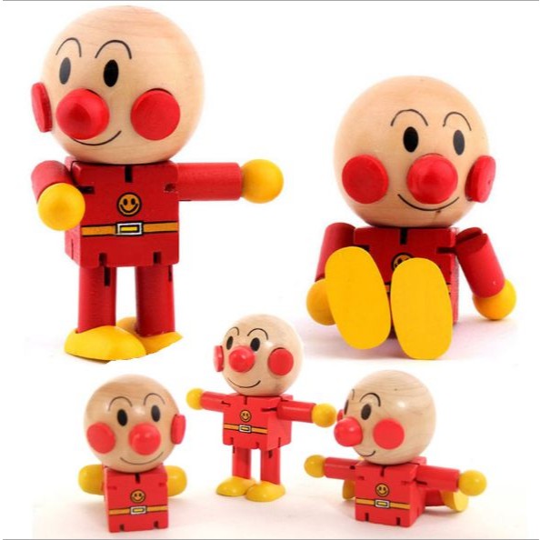 Búp bê Anpanman khớp gỗ biến dạng nhiều tư thế