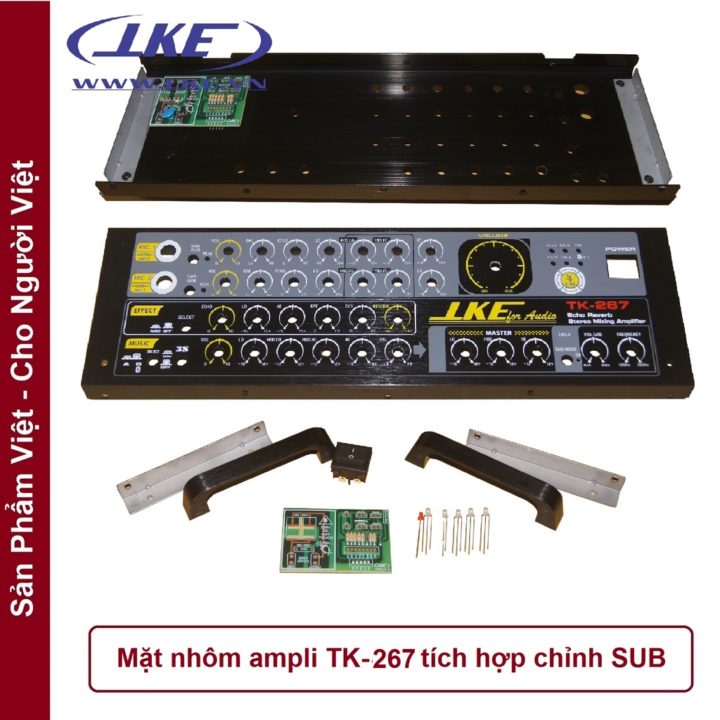 Mặt nhôm ampli TK-267 kèm quai nhôm