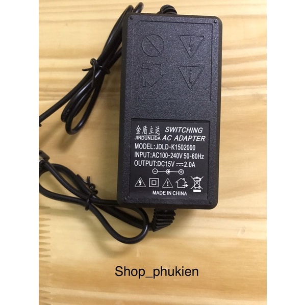 Nguồn sạc loa kéo 15V-2A - Củ sạc loa kéo 15V-2A - Adapter loa kéo 15V-2A