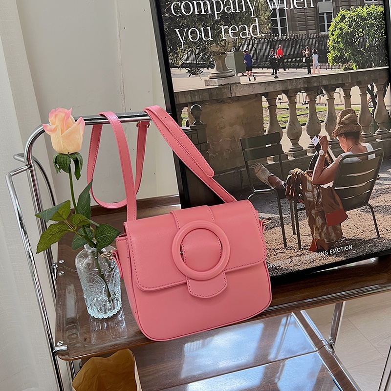 Túi Đeo Chéo Hình Vuông Nhỏ Khóa Nam Châm Đôi Tươi Mới Cho Nữ