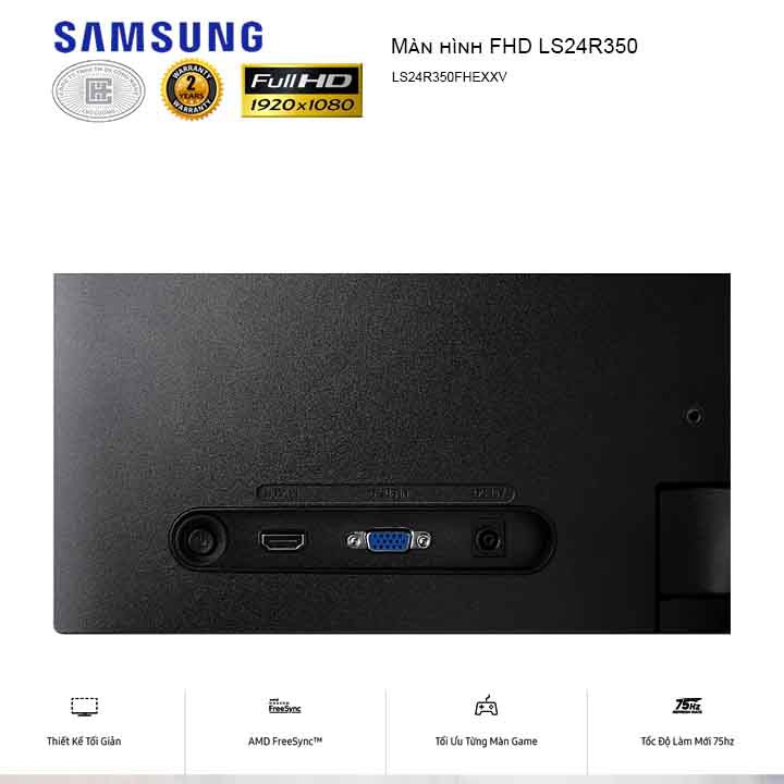 Màn hình máy tính Samsung LS24R350FHEXXV 24inch FullHD 5ms 75Hz AMD FreeSync - Hàng Chính Hãng | WebRaoVat - webraovat.net.vn