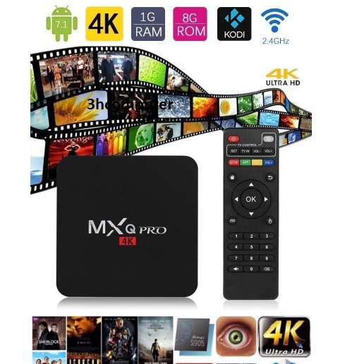 [Mã ELMS05 giảm 5% đơn 300k]Adroid MXQ Pro TV Box HD 4K 3D H.265 1GB 8GB DC 5V / 2A dành cho Android 7.1.2