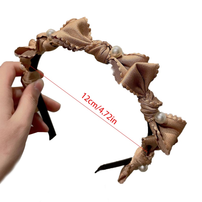 Băng Đô Cài Tóc Hình Nơ Bằng Vải Phối Kim Tuyến Lấp Lánh Thời Trang