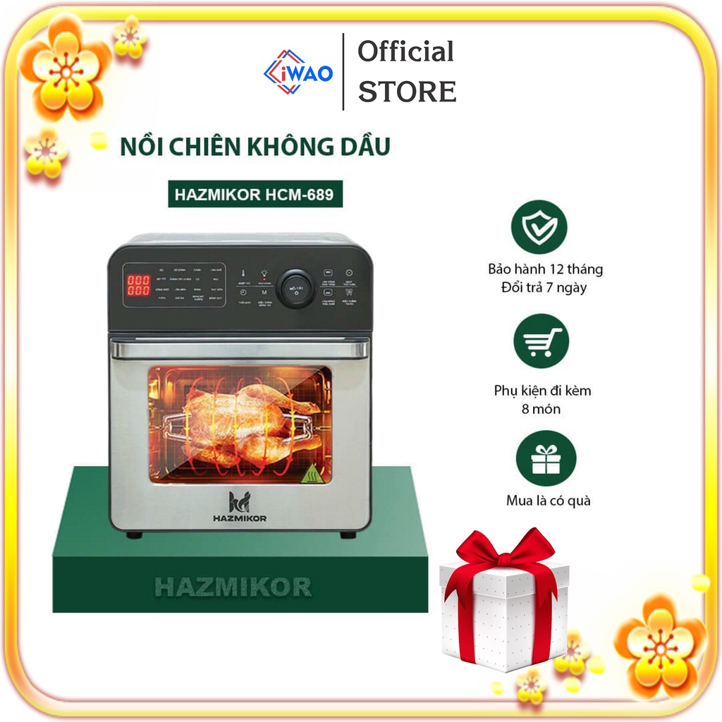 Nồi Chiên Không Dầu HAZMIKOR HCM 689 - Hàng Chính Hãng Bảo  Hành 12 Tháng, iWao Official Store