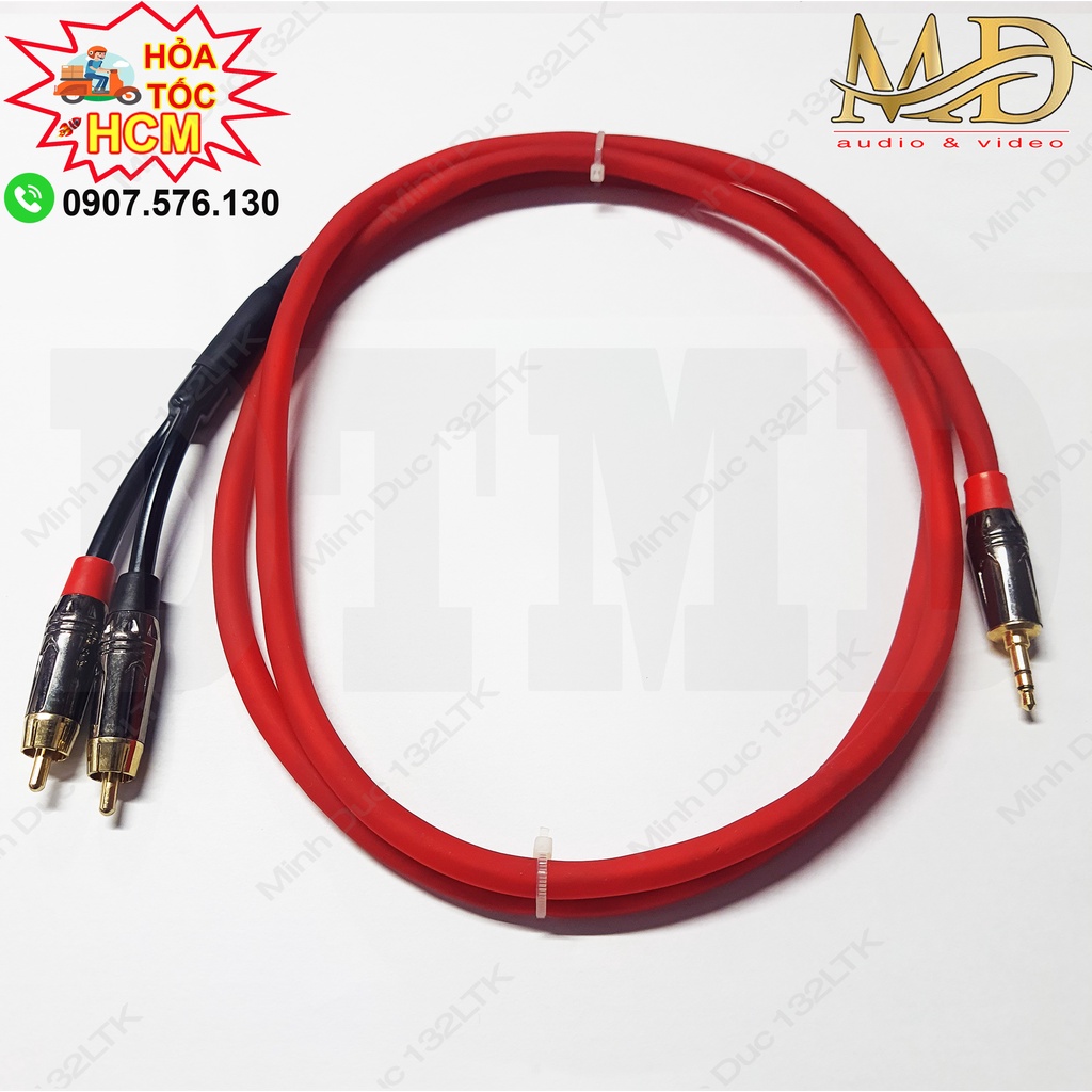 Cable 3.5mm to RCA - Dây 3.5 ly sang 2 AV bông sen JSJ Italia Monster - kết nối điện thoại máy tính tivi tới loa amply