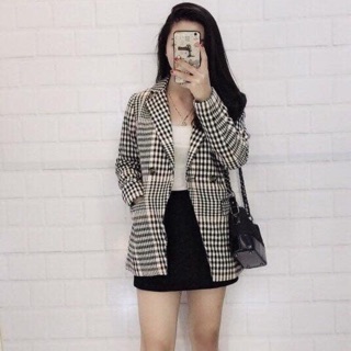 Áo blazer kẻ caro