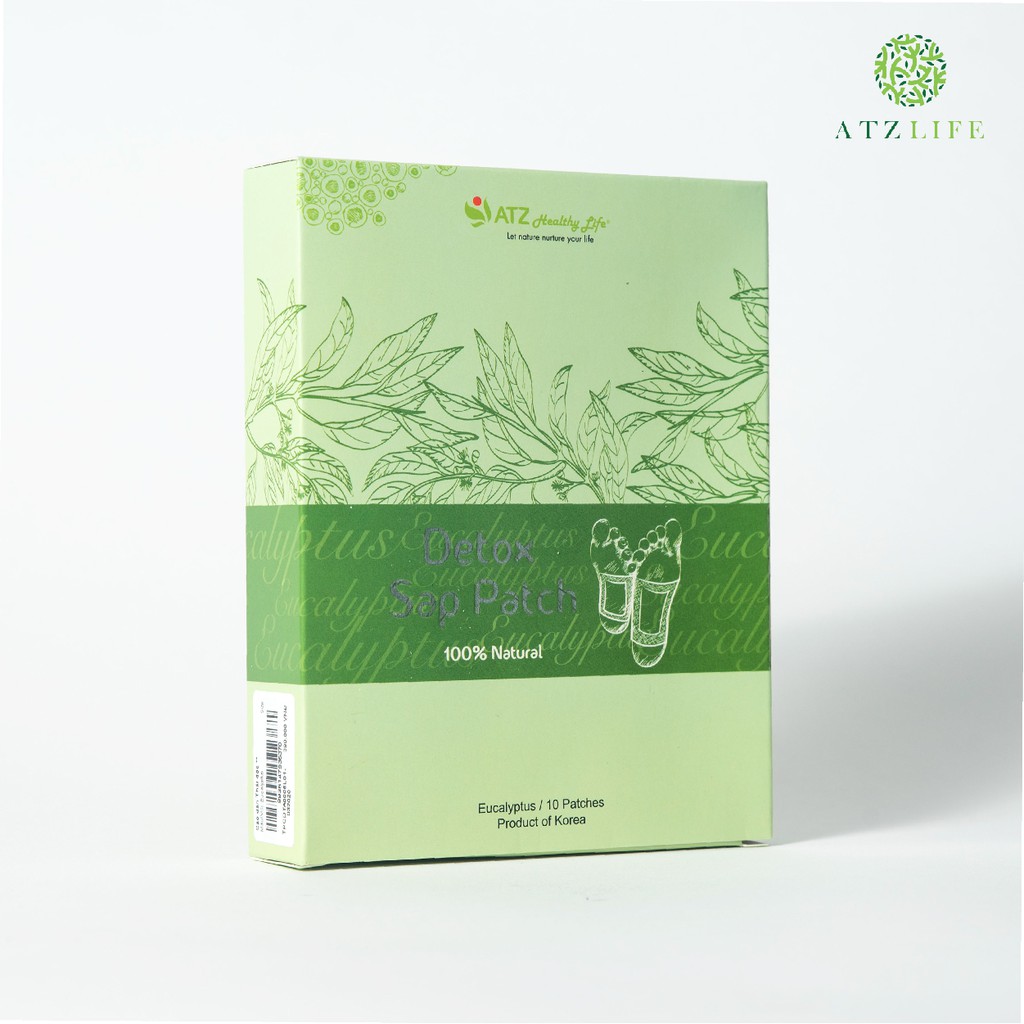 Miếng Cao Dán Thải Độc Chân Cao Cấp ATZ Healthy Life - Hộp 10 miếng Eucalyptus