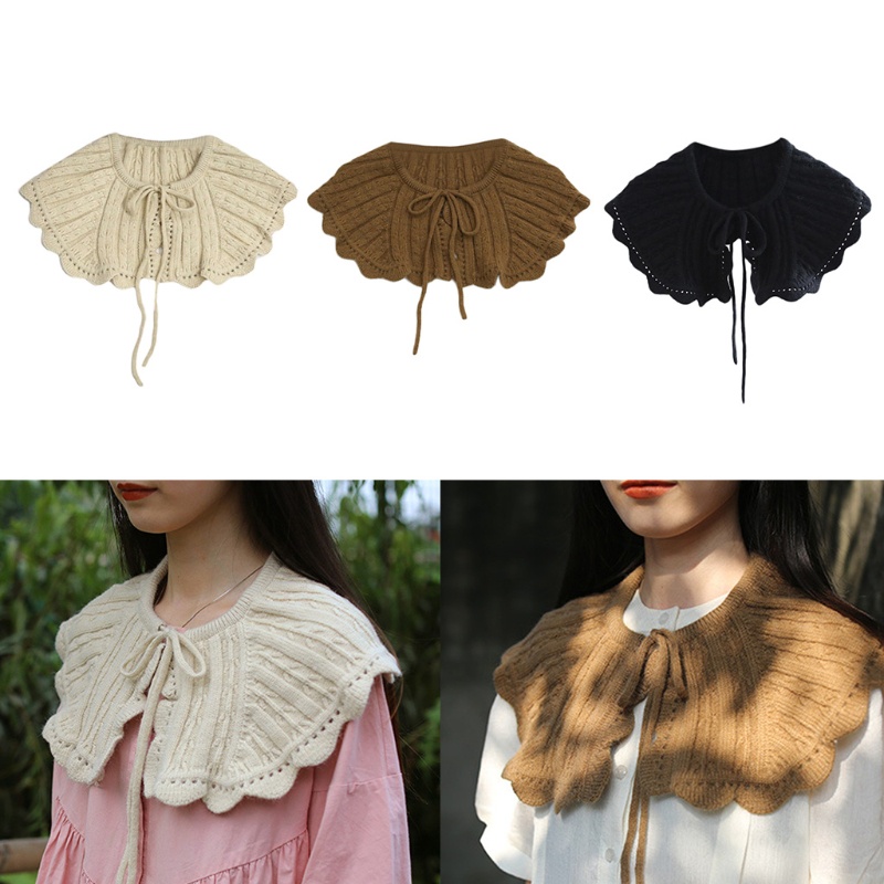 Khăn Choàng Dệt Kim Kẻ Sọc / Gợn Sóng Đính Dây Cáp Giả Lolita Cho Búp Bê