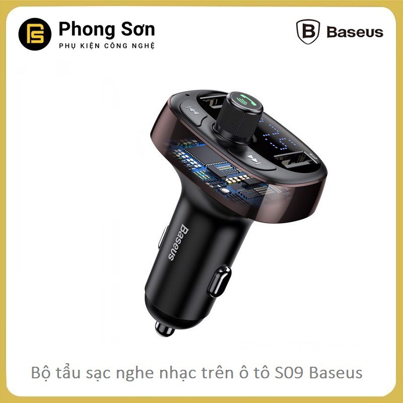 Bộ tẩu sạc nghe nhạc trên xe hơi Baseus S09 FM Transmitter Modulator Bluetooth