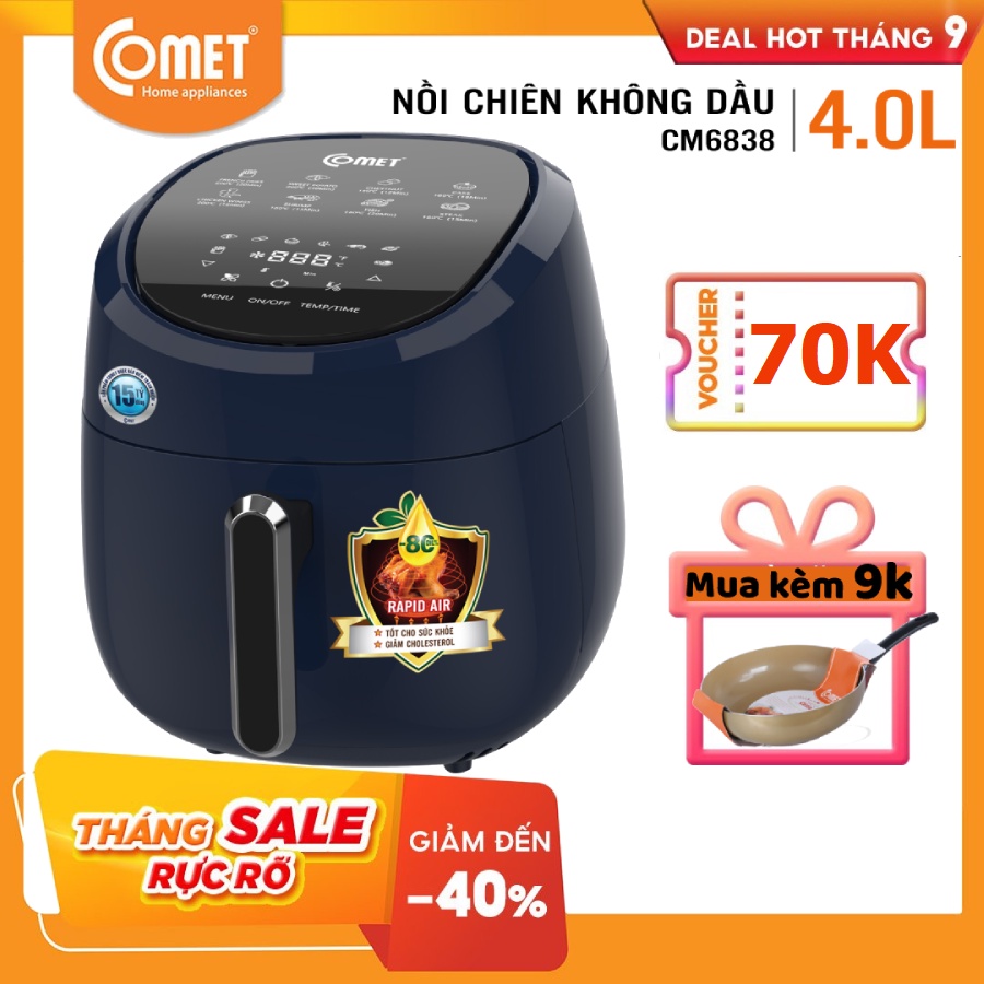 Nồi chiên không dầu phím cảm ứng điện tử COMET 4L - CM6838
