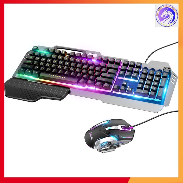 Bộ Bàn Phím Và Chuột Hoco GM12 Chơi Game Có Dây - Có Đèn Nền LED RGB Tùy Chỉnh Chế Độ Đèn, Bảo Hành 12 Tháng