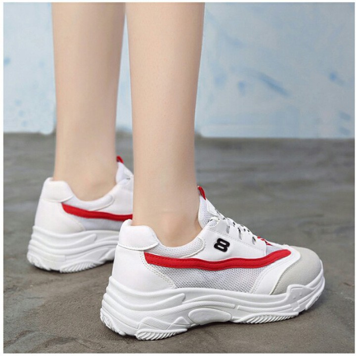 Giày sneaker nữ trắng số 8 huyền thoại cá tính thể thao (mã A077)