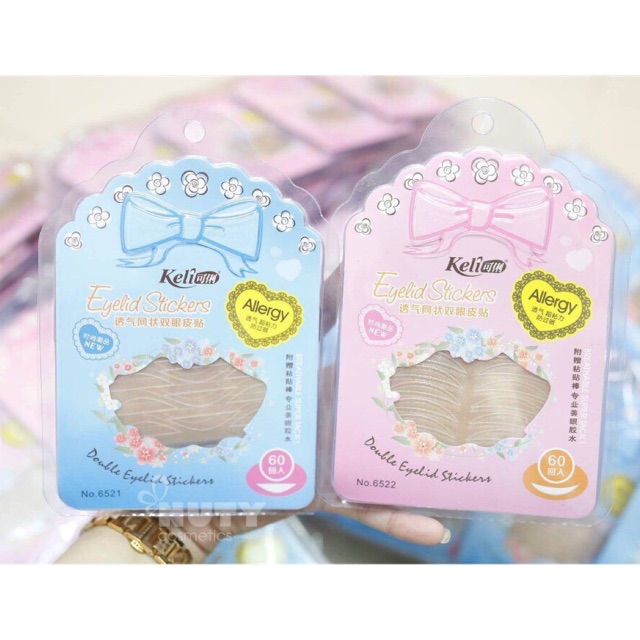 Follow Shop 01/06 Miếng Dán Mí Lưới Keli Allergy Double Eyelid Stickers 60 miếng kèm keo và nhíp gắp