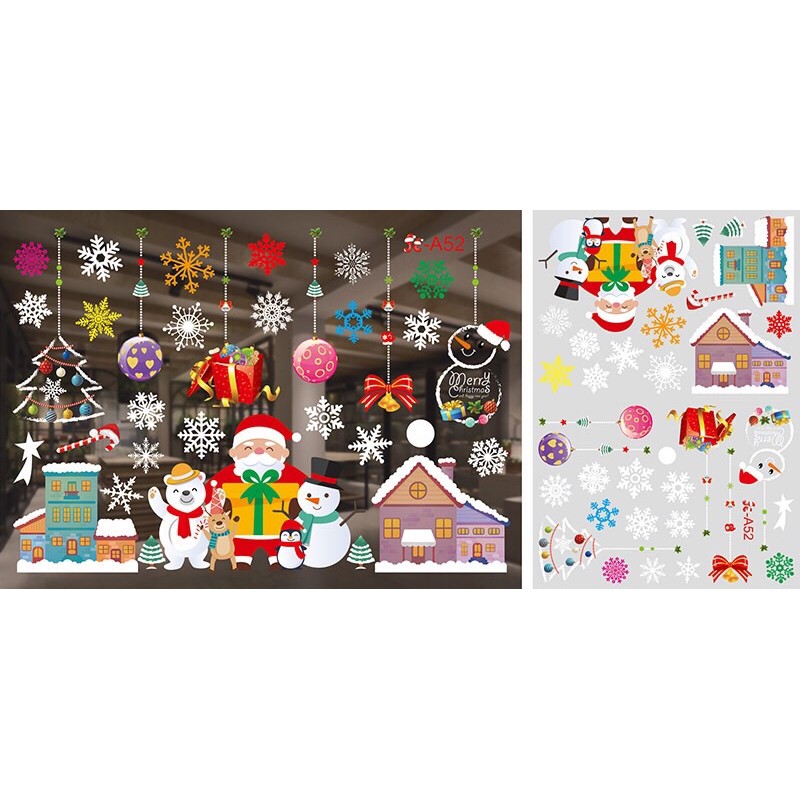 Decal trang trí Noel Hít Tĩnh Điện - Ông già Noel ôm các bạn chào lễ