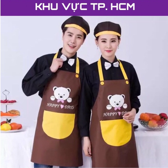 Tạp dề in hình gấu siêu dễ thương