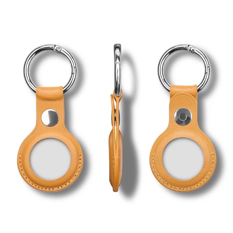 Dây Đeo Da Case Airtag Leather Key Ring - Móc Khoá Da Bảo Vệ Airtag