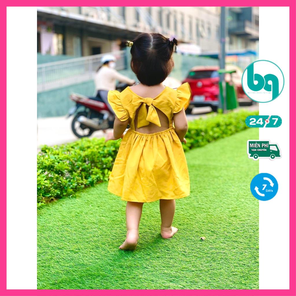 Váy bé gái, thời trang trẻ em phòng cách Hàn Quốc, Váy đũi thắt nơ ở lưng cho bé gái cực đáng yêu