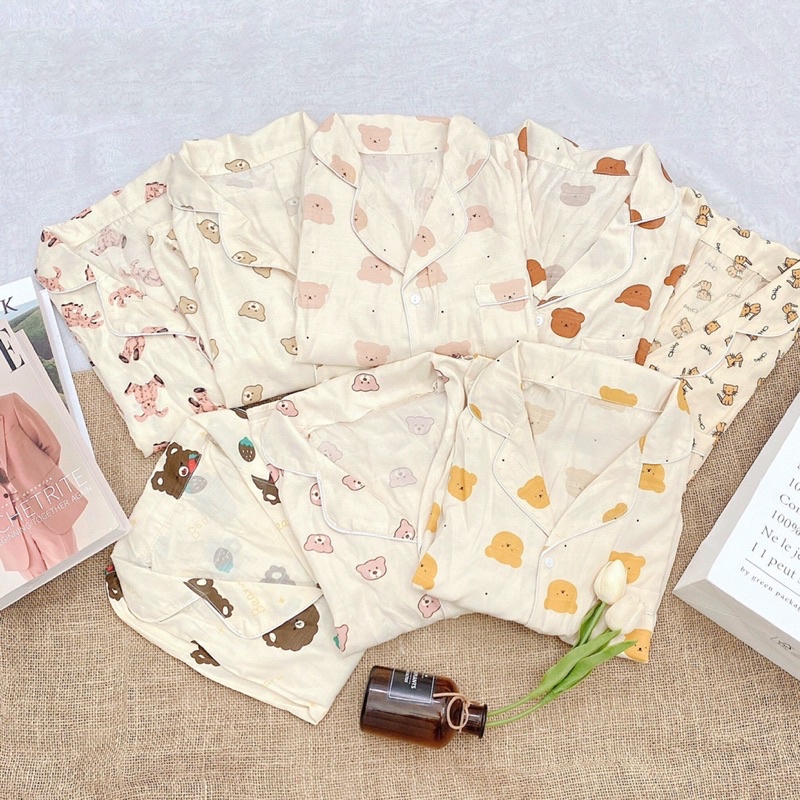 bộ ngủ pyjama chất đũi tơ thái- Feb.closet