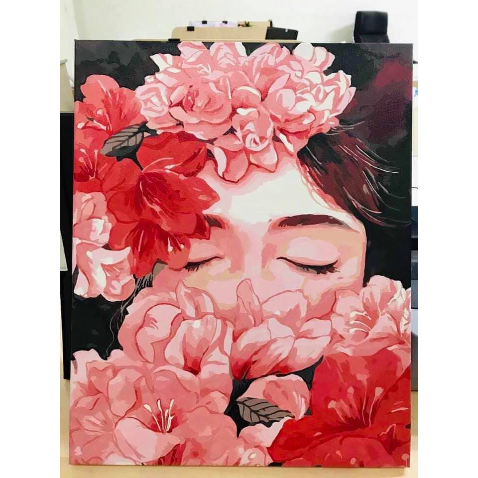 Tranh số hóa bộ 3 bức size 40x50cm đầy đủ phụ kiện, phủ bóng