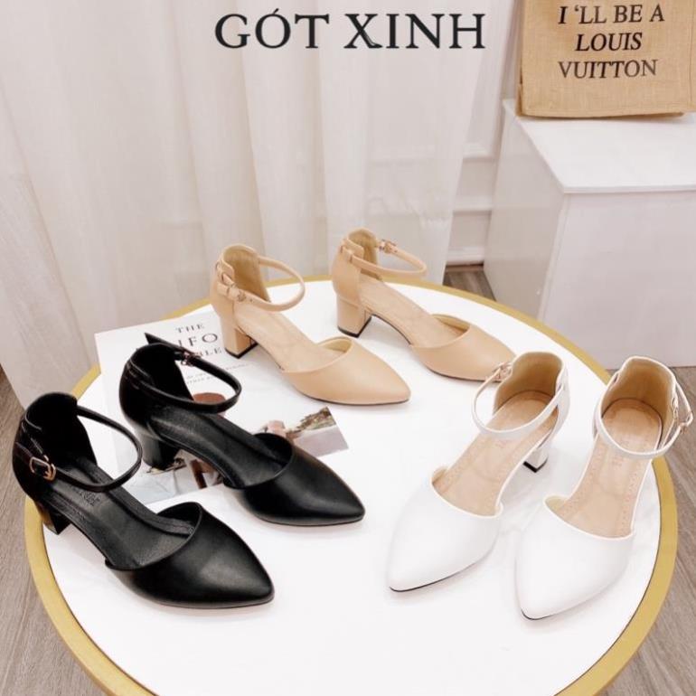 👠 Giày cao gót GÓT XINH G6 da mềm gót vuông cao 5cm 🍁