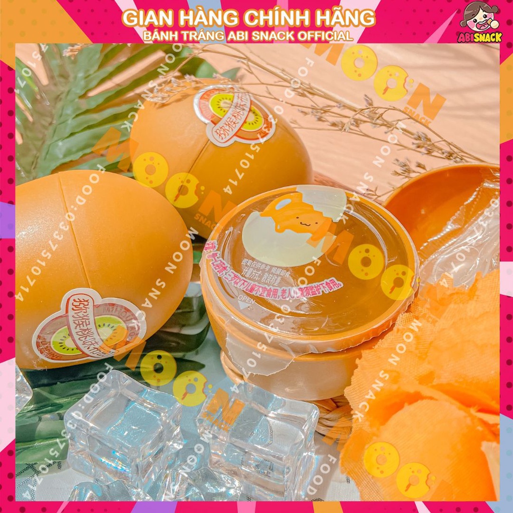 thạch rau câu hình trái kiwi fruity jelly siêu dễ thương bánh kẹo Moon Snack Food 246g/1khay 4 viên