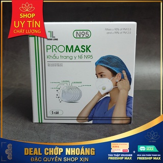 Khẩu trang y tế 5 lớp n95 promask 5 lớp kháng khuẩn hộp 5 cái có van thở