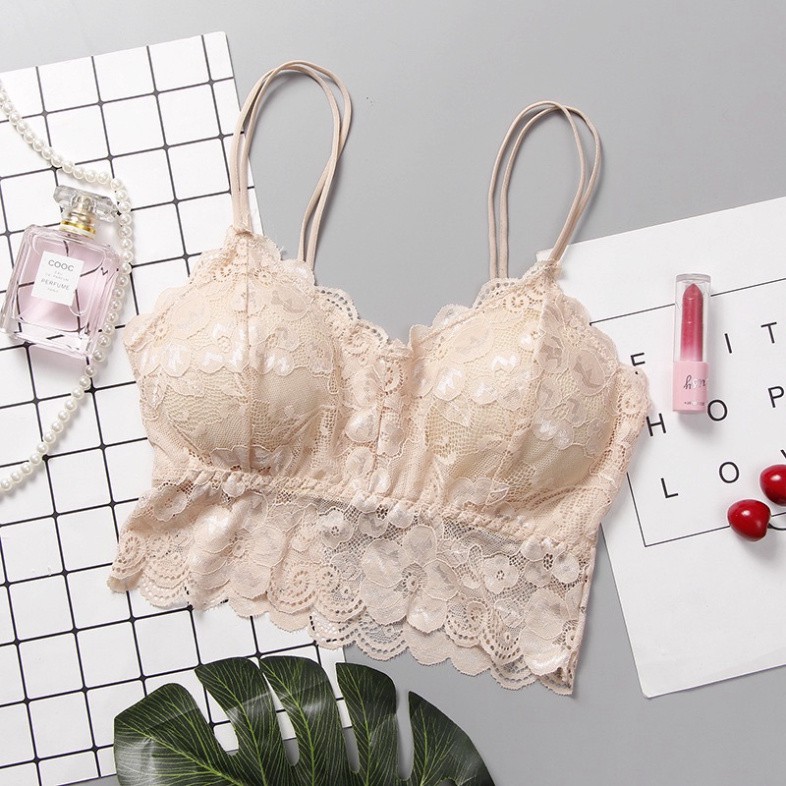 ÁO BRA REN THÁI LAN CÓ MÚT THÁO RỜI. Free size cho nàng 40_60kg. Có 3 màu Da Đen Trắng.