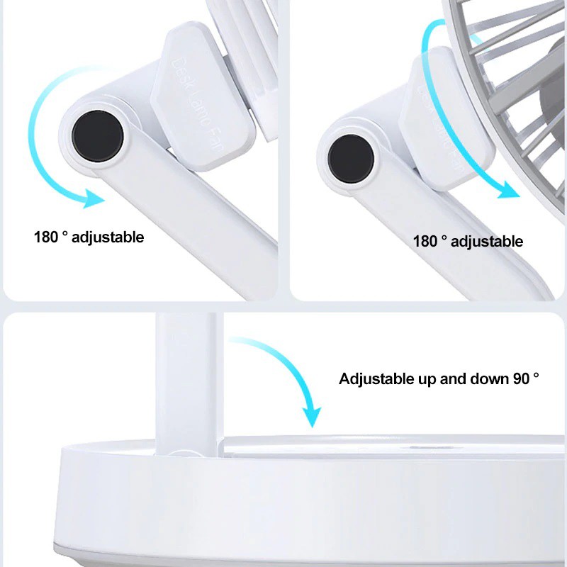 Quạt Tích Điện FOLDING FAN Gấp Gọn, Du Lịch, có đèn chiếu sáng khi mất điện - Bảo Hành 6 Tháng | BigBuy360 - bigbuy360.vn