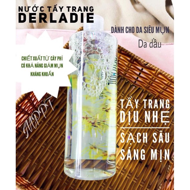 Nước tẩy trang cây phỉ Derladie Cleansing Water Witch Hazel 500ml