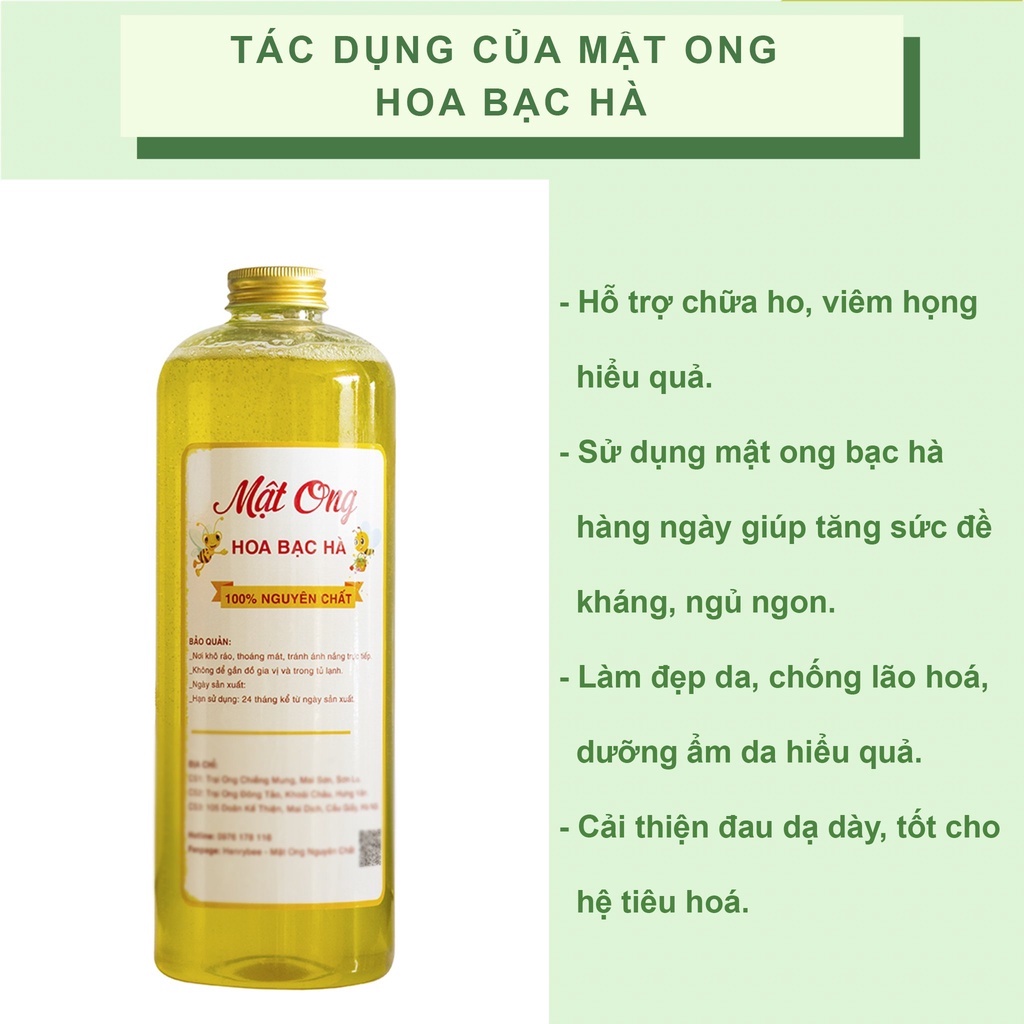 Mật ong rừng hoa bạc hà nguyên chất hà giang tự nhiên cao cấp Henrybee