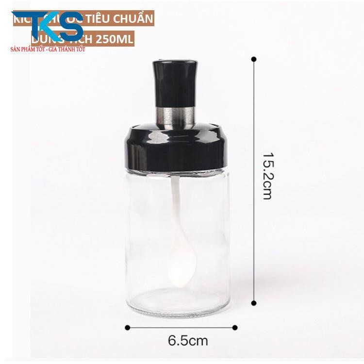 Hũ đựng gia vị thủy tinh kèm muỗng tiện dụng dung tích 250ml | BigBuy360 - bigbuy360.vn