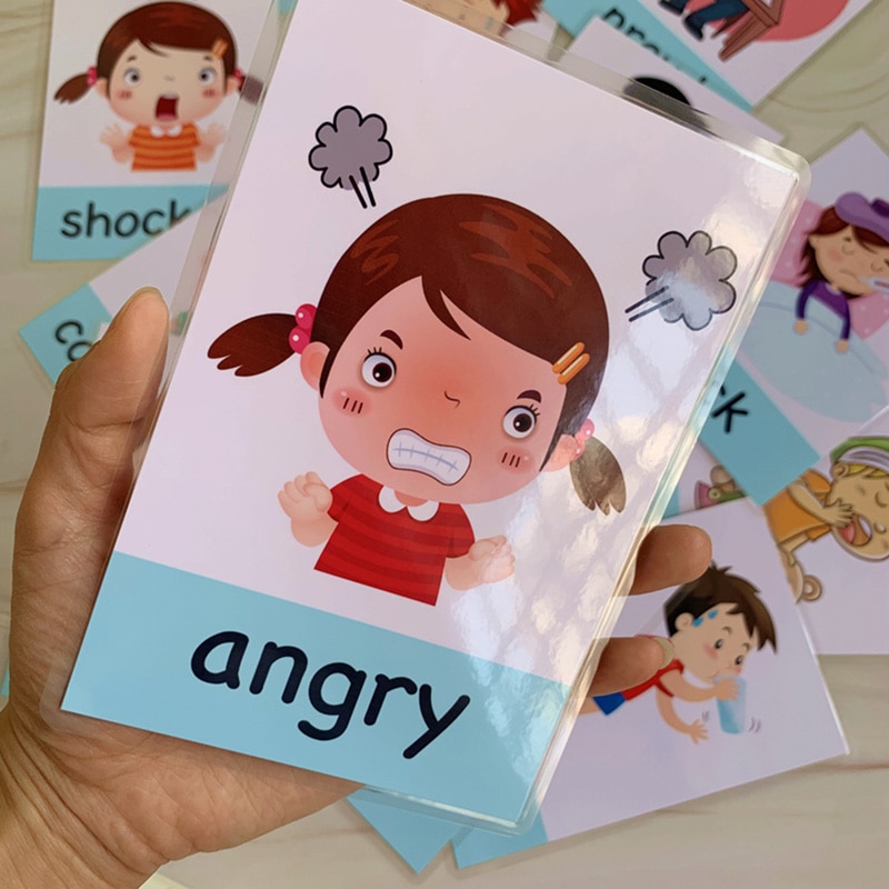 Set 14 thẻ từ tiếng anh biểu cảm đáng yêu tiện lợi cho bé