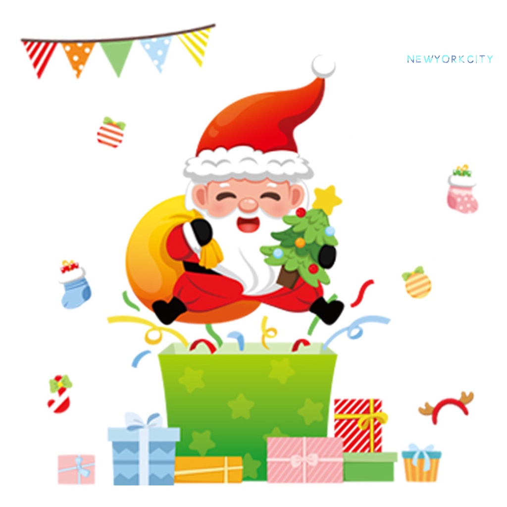 Miếng Dán Tĩnh Điện Chống Nước Tự Dính Không Để Lại Dấu Vết Có Thể Tháo Gỡ Trang Trí Giáng Sinh