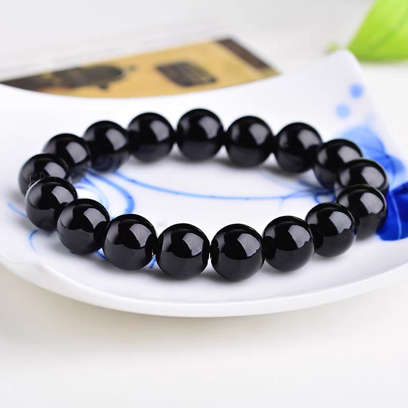 Chuỗi Vòng Tay Nhựa Màu Đen Phong Thuỷ Sáng Bóng Mainia Shop