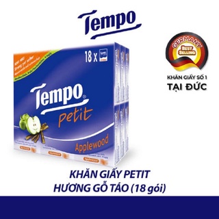 (Lốc 18 gói )Khăn Giấy Tempo Petit Icy Menthol mùi 🥰Gỗ táo/bạc hà/sả chanh/không mùi (Lốc 18 gói)