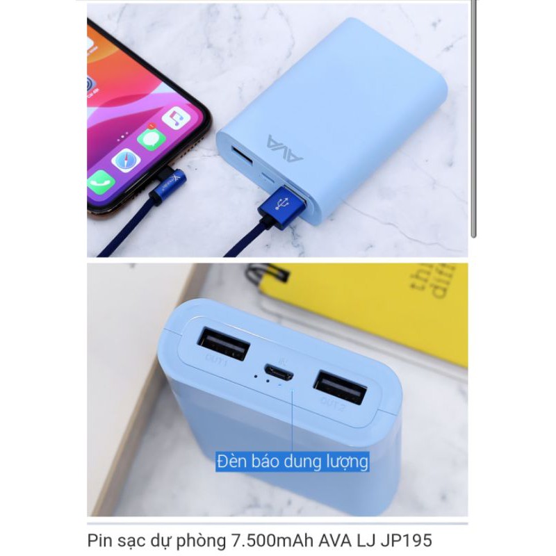 Pin SẠC DỰ PHÒNG AVA 7.500mAH