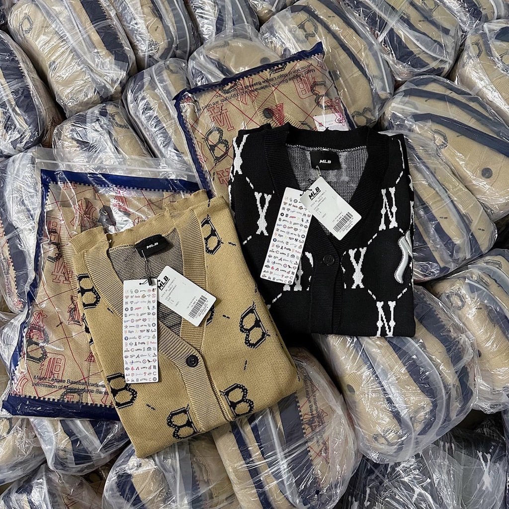 ÁO KHOÁC CARDIGAN MLB MONOGRAM LOGO THÊU FULL TAG TÚI LIKE AUT