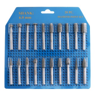 Bộ 20 mũi khắc mài hợp kim trục 6mm tiện ích