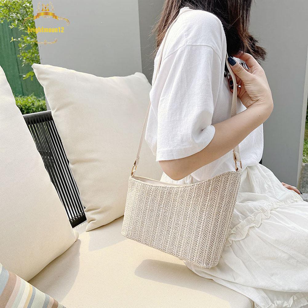 ✿Fashion Women Summer Woven Shoulder Underarm Bag Casual Irregular Handbags